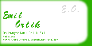 emil orlik business card